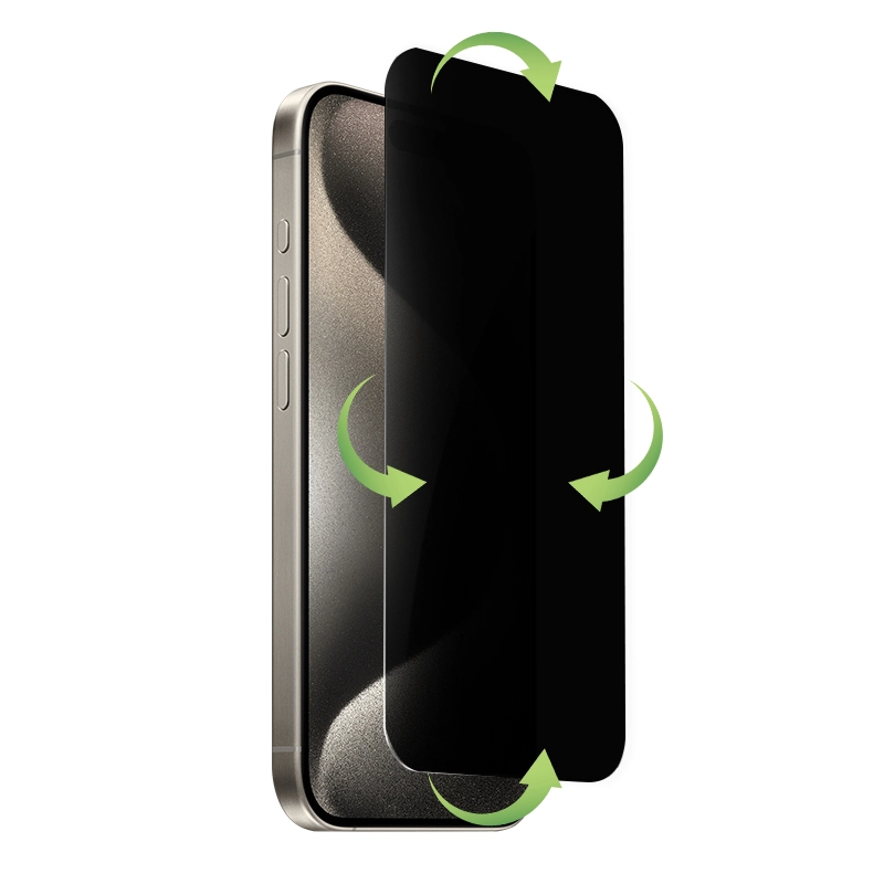 2.5D 4 way privacy tempered glass screen protector